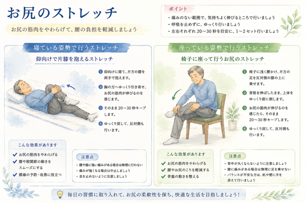 お尻のストレッチ