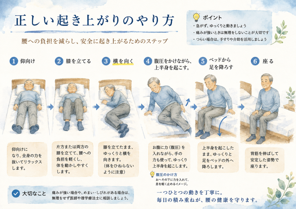 正しい起き上がりのやり方